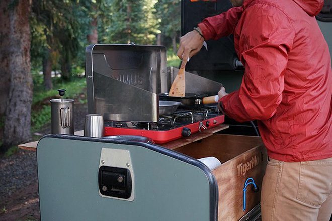 camper trailer - cooking