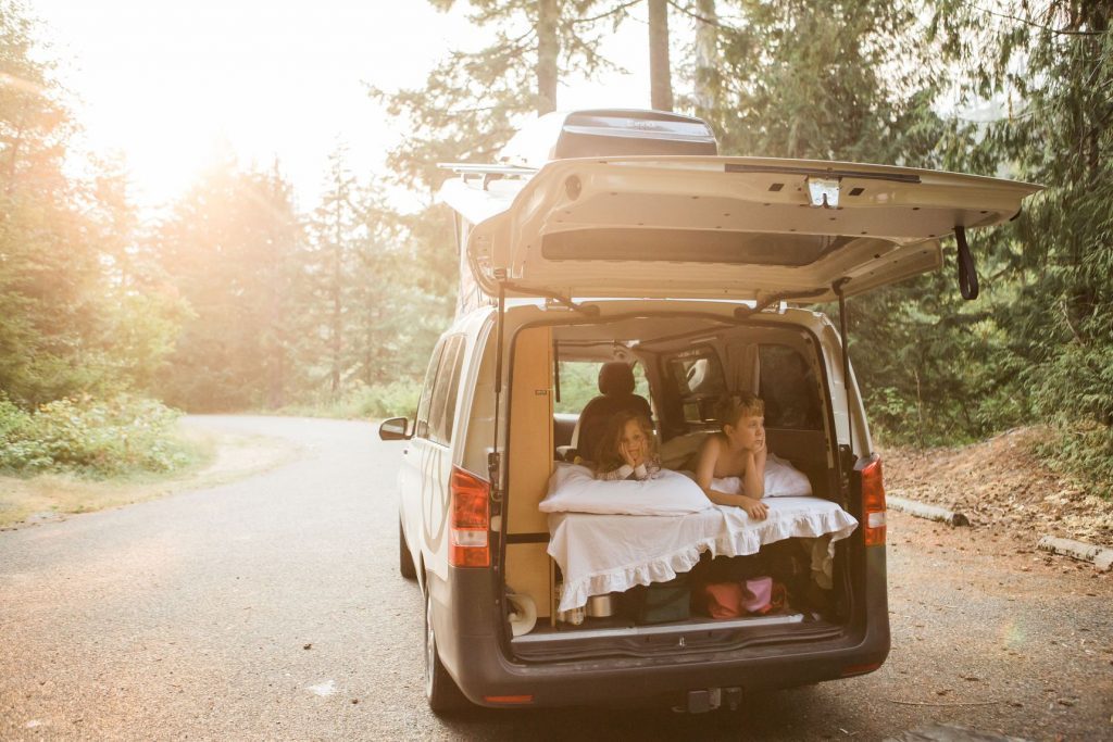 compact camper van - relaxing