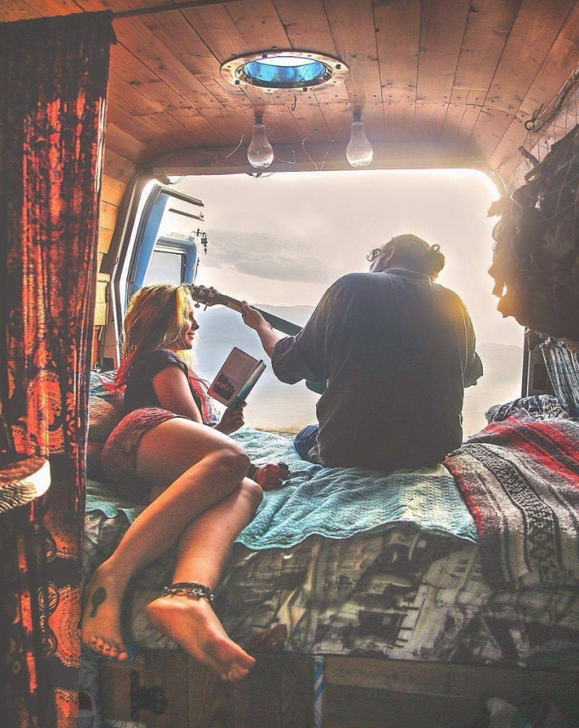 travel in a van - bed shot 