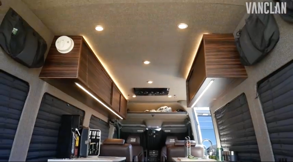 Interior of the TouRig Chief Hosa, a luxury apartment on wheels. 