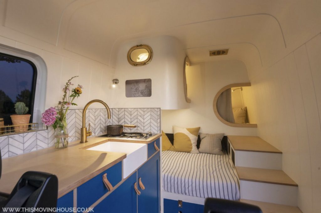 Custom Vans- sleeping pod interior of camper. 