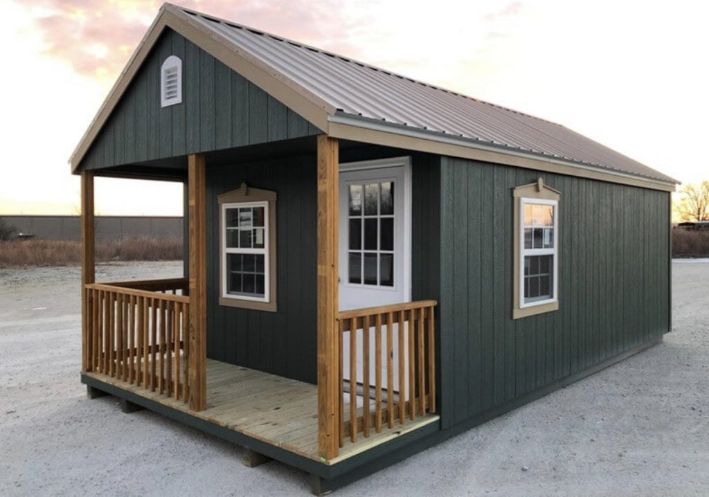 Green Shed with deck 