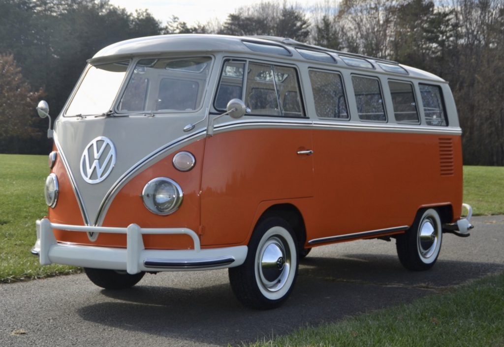 Best small RV - orange VW bus 
