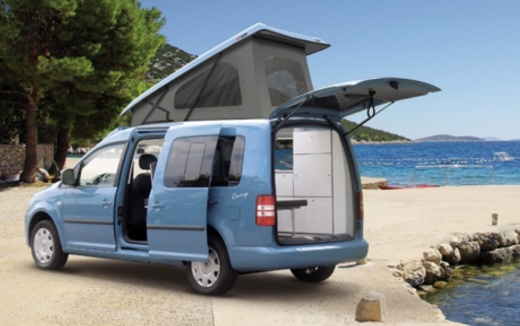Best small RV- the tiny VW Caddy Camp Maxi from the outside 