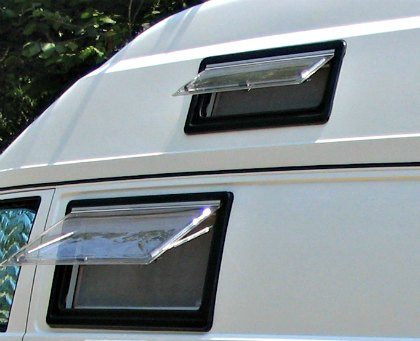 camper van windows - flip out plastic windows