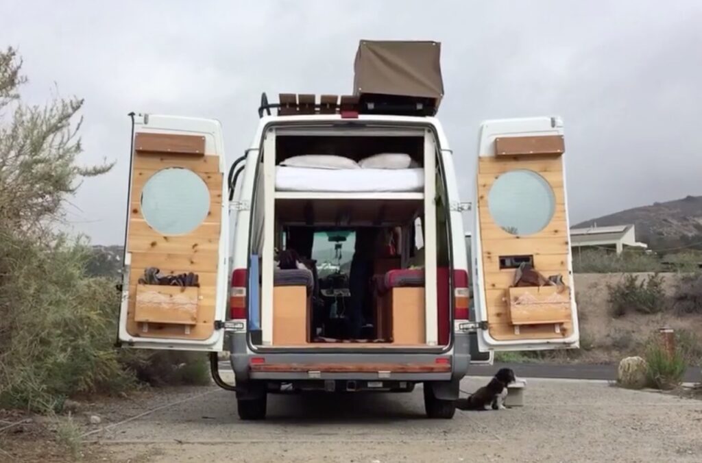 Custom van ideas - retractable bed on rails for best of both static and convertible beds. 