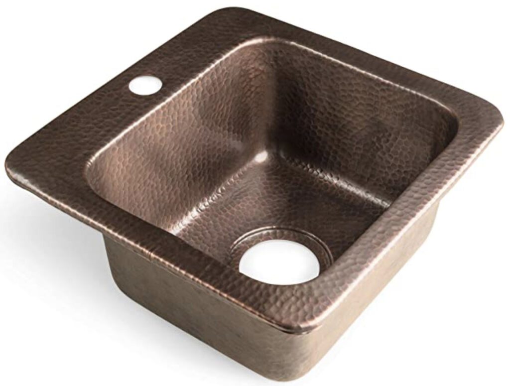 Best camper van sinks - hammered copper square sink 