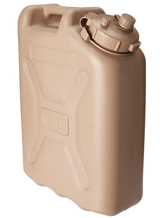 Camping water dispenser - sand coloured large jerry can 