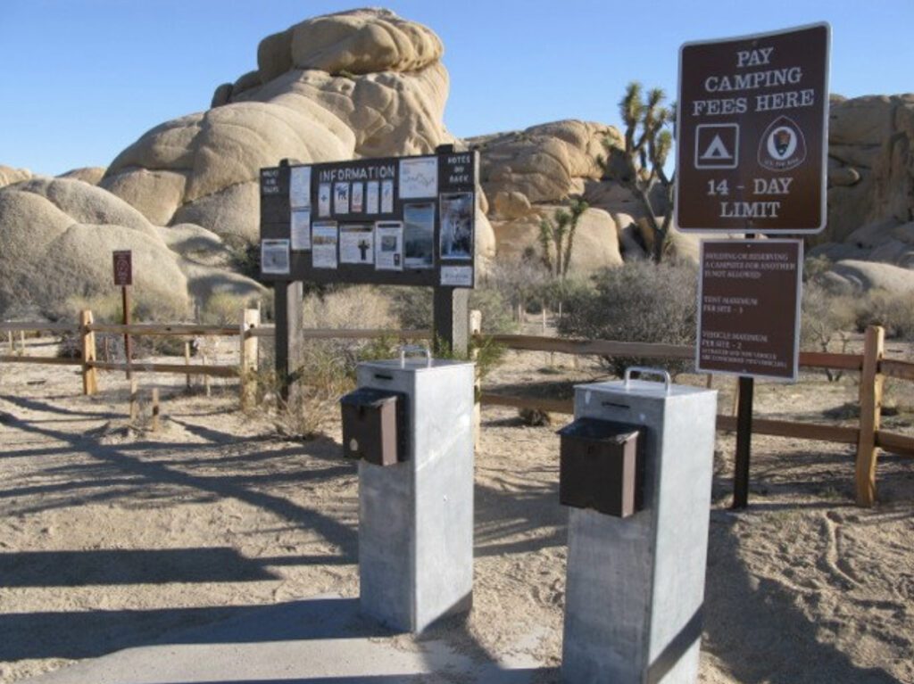 Joshua Tree camping - first come first served station 
