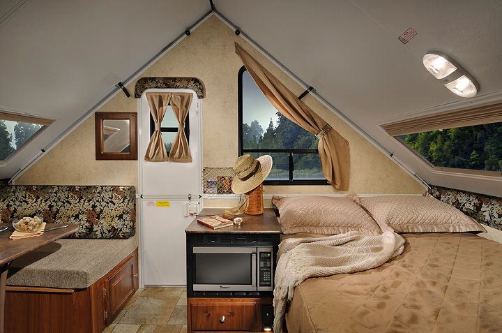 Inside-an-a-frame-camper
