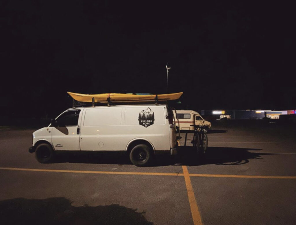 Walmart overnight parking - van parked for the night 