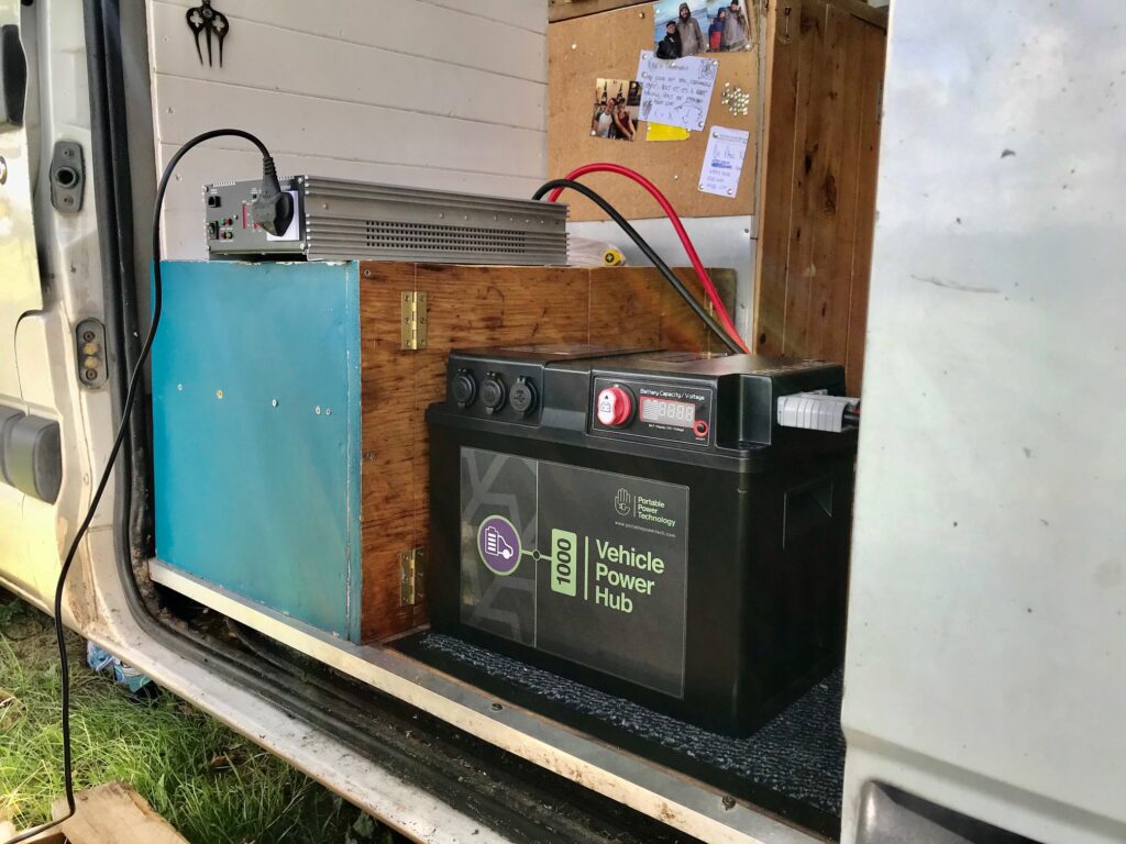 Campervan electrics - the VPH in our van doorway