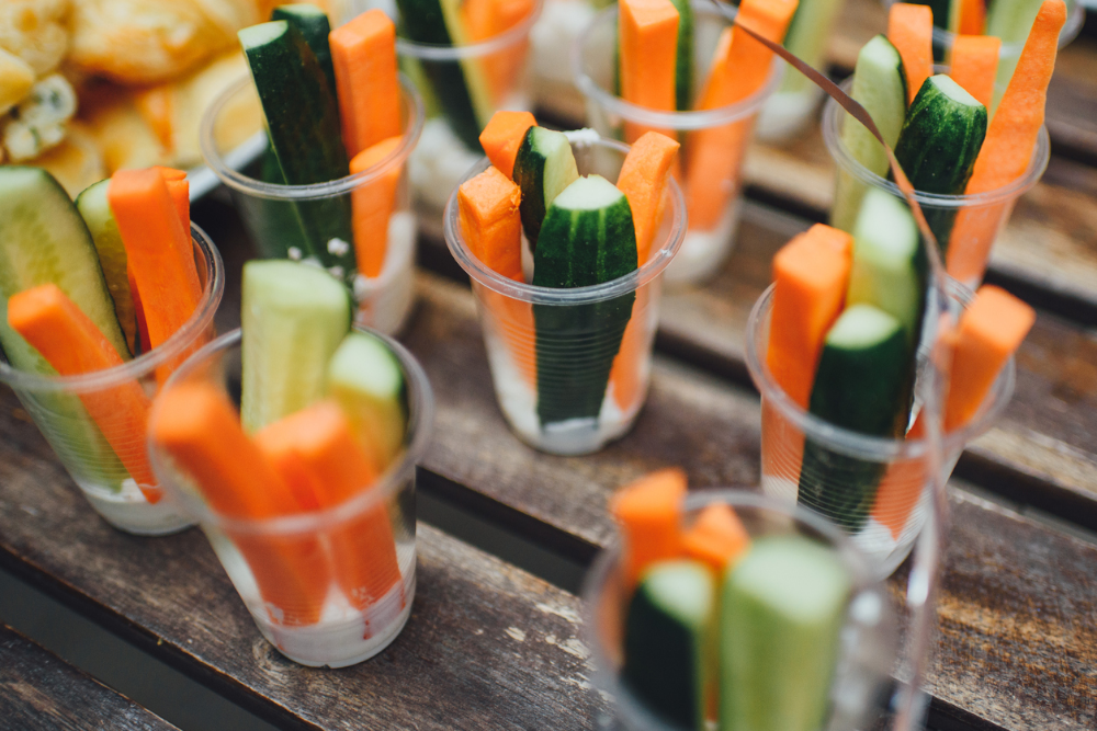 Carrots and cucumber sticks
